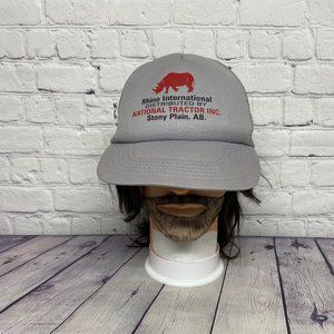 Vintage Rhino International Distributed By National Tractor Inc. Trucker Hat Cap